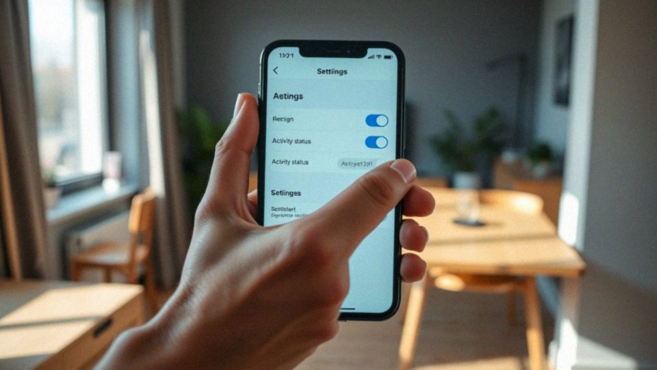 Jak przesunąć suwak, aby ukryć status aktywności?