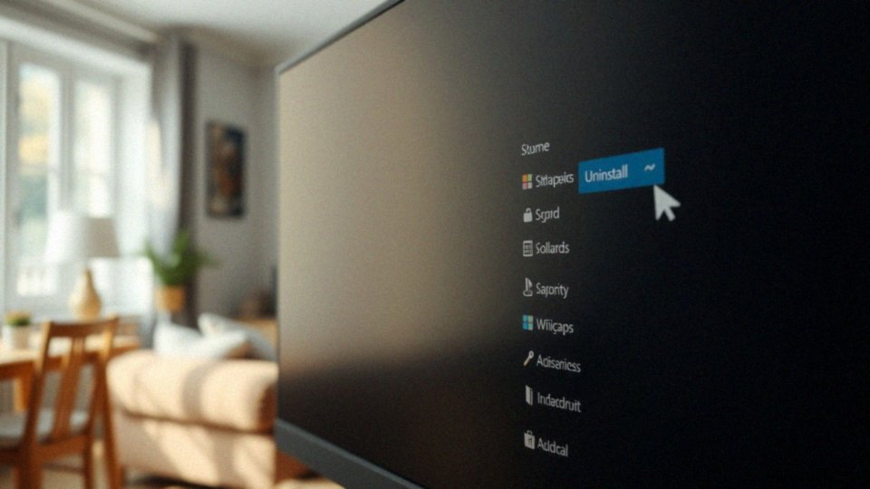 Jakie są kroki do odinstalowania aplikacji przez menu Start?