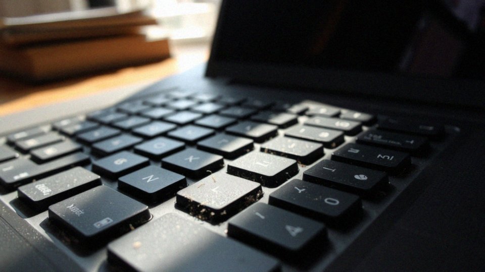 Jakie zabrudzenia gromadzi klawiatura w laptopie?